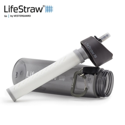 LifeStraw Go 二段式過濾生命淨水瓶 灰色(過濾、淨水、活性碳、登山露營、野外)