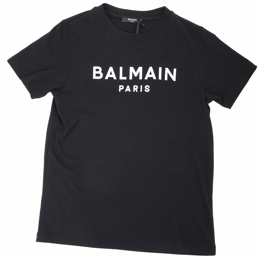 BALMAIN 童裝 品牌字母黑色短袖TEE T恤