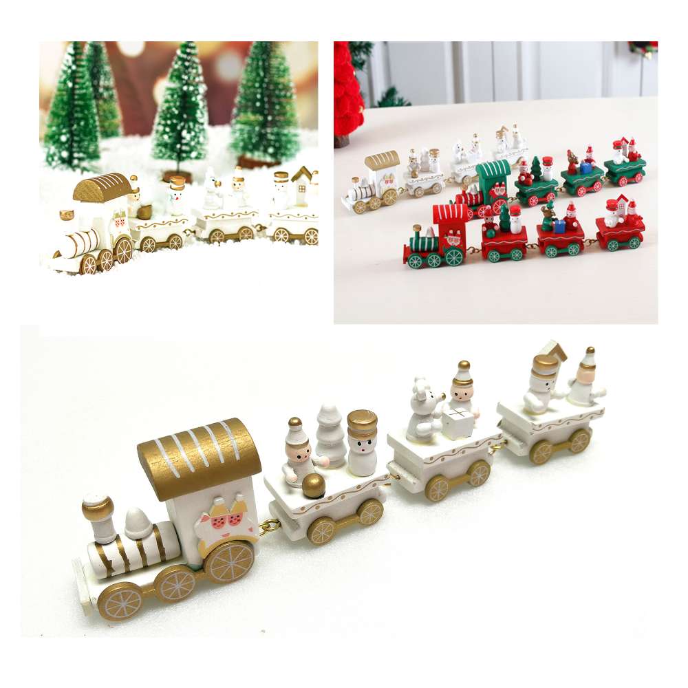 摩達客 耶誕木質小火車-白色
