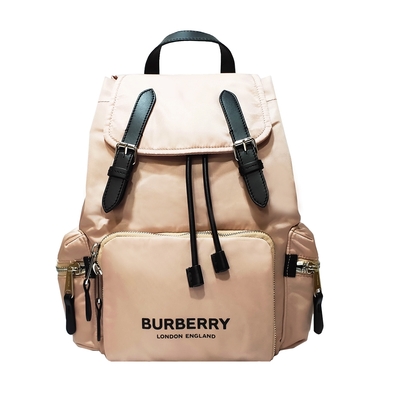 【BURBERRY 巴寶莉】80212641 經典The Rucksack Vintage中型軍旅後背包(粉色)