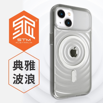 澳洲 STM Reawaken Ripple for iPhone 15 典雅波浪 MagSafe軍規防摔殼 - 透明