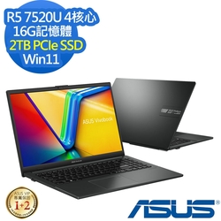 ASUS E1504FA 15.6吋效能筆電 (Ryzen5 7520U/16G/2TB PCIe SSD/Vivobook Go 15/混成黑/特仕版)