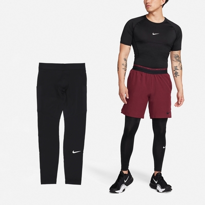 NIKE 男七分緊身褲-DRI-FIT 慢跑路跑瑜珈有氧運動長褲DD1920-010 黑白