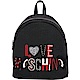 LOVE MOSCHINO Canvas 小型羊毛感字母拼貼後背包(黑色) product thumbnail 1