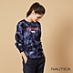 Nautica 女裝 微寬鬆暈染潑墨長袖T恤-藍 product thumbnail 1