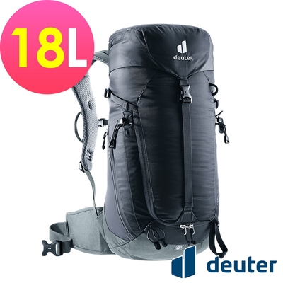 【deuter 德國】TRAIL 18L輕量拔熱透氣背包3440123黑/單日健行登山包/日常休閒旅遊包*