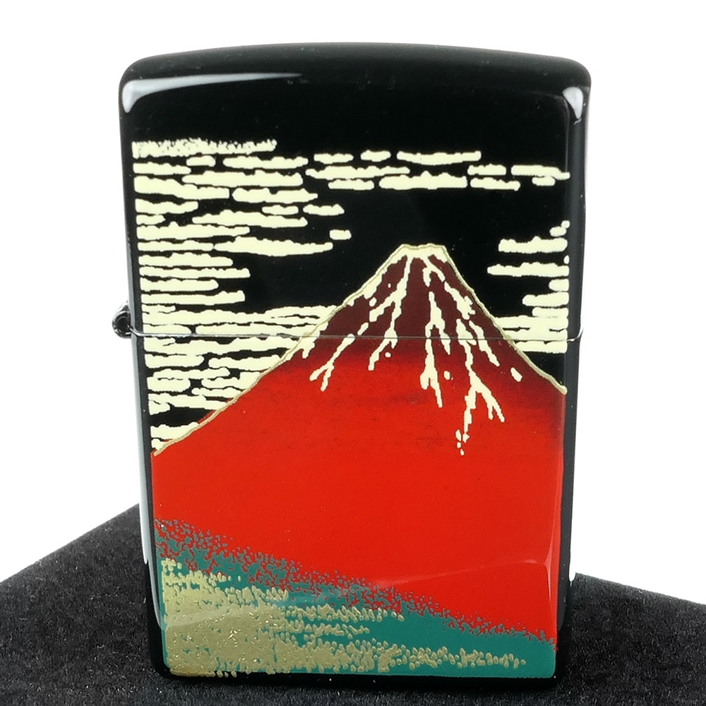 ZIPPO 日系~本金蒔繪 赤富士-傳統工藝加工打火機