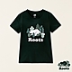Roots女裝-動物派對系列 北美短葉松海狸純棉修身短袖T恤-深綠色 product thumbnail 1