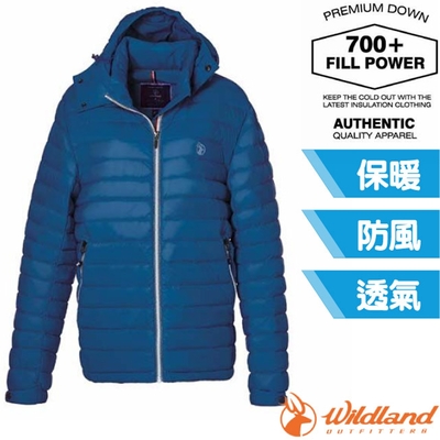 荒野 WildLand 男新款 700FP可回溯羽絨連帽外套.夾克.風衣_帝國藍