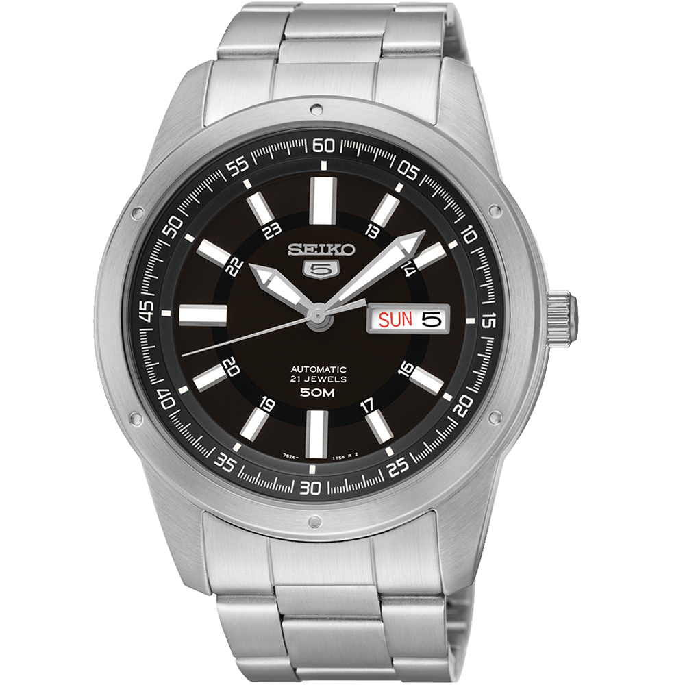 SEIKO精工5號21石盾牌機械腕錶(SNKN13J1)-黑