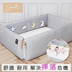 gunite 沙發嬰兒床-安撫陪睡式0-6歲(北歐灰)