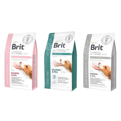 Brit咘莉-犬用處方系列乾糧(無毅無麩質) 低過敏/結紮/關節活動配方 2kg (買就送UDOG 狗飼料 400g隨機x1包)