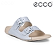 ECCO 2ND COZMO W 科摩可調式休閒真皮涼拖鞋 女鞋 天空藍 product thumbnail 1