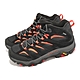 Merrell 戶外鞋 Moab 3 Mid GTX 男鞋 黑 橙 防水 登山鞋 郊山 黃金大底 中筒 襪套 ML037033 product thumbnail 1