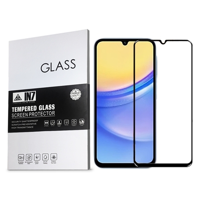 IN7 Samsung A15 5G (6.5吋) 高清 高透光2.5D滿版9H鋼化玻璃保護貼-黑色