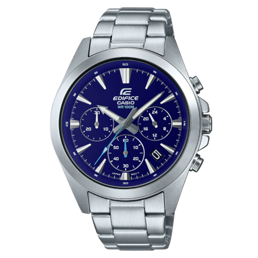 CASIO 卡西歐 EDIFICE 簡約運動三眼腕錶 母親節 禮物 43.9mm / EFV-630D-2AV