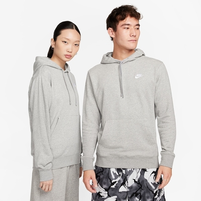 NIKE 上衣 男款 長袖上衣 帽T 運動 AS M NSW CLUB HOODIE PO FT 灰 CZ7858-063