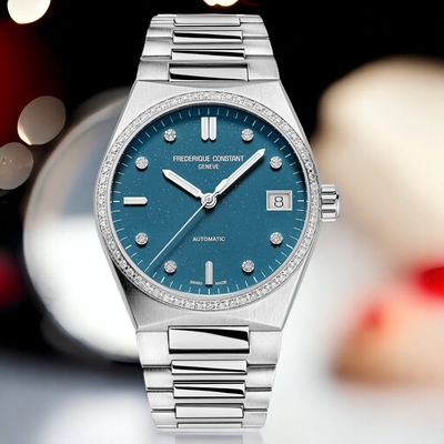 CONSTANT 康斯登 HIGHLIFE 晶彩星塵 女士機械腕錶 機械錶 女錶 手錶 藍色 FC-303LBSD2NHD6B