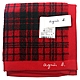 agnes b. 草寫字母LOGO細方格純棉材質方巾(紅/黑) product thumbnail 1