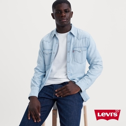 Levis 男款  BARSTOW WESTERN 50 s 短牛角復古牛仔襯衫 / 經典藍