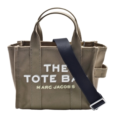 MARC JACOBS 經典THE TRAVELER TOTE品牌LOGO帆布手提/斜背包(迷你-卡其色)