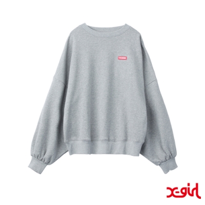 X-girl BIG SLEEVE SWEAT TOP長袖T恤-淺灰