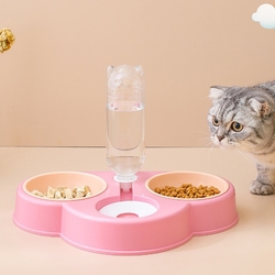 寵物 自動給水雙碗餵食器 一個