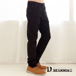 Dreamming 簡約時尚穿搭伸縮修身休閒長褲-黑色