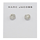 MARC JACOBS 金屬logo圓牌水鑽裝飾耳針式耳環(銀) product thumbnail 1