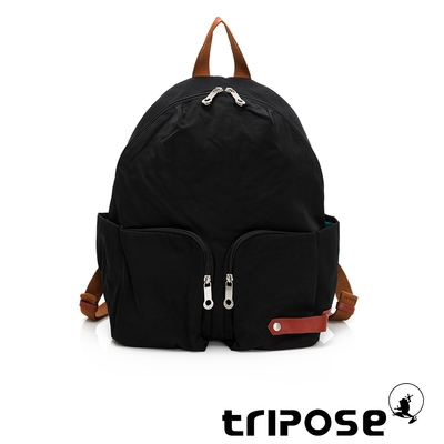 tripose CUBI微皺尼龍輕量後背包(大)經典黑