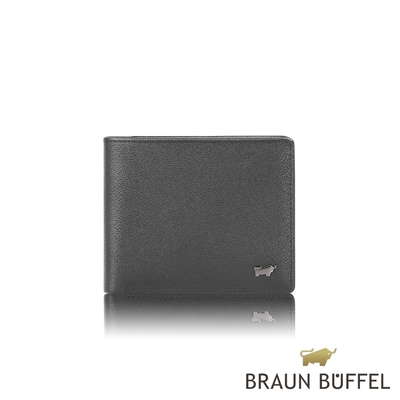 【BRAUN BUFFEL 德國小金牛】台灣總代理 戰神-A 5卡透明窗皮夾-黑色/BF518-316-BK