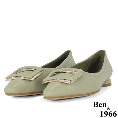 Ben&1966高級頭層牛皮舒適流行包鞋-青瓷綠(206222)