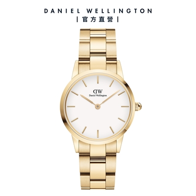 Daniel Wellington DW 手錶 Iconic Link 28/32mm精鋼錶-香檳金-白錶盤 DW00100565 DW00100567