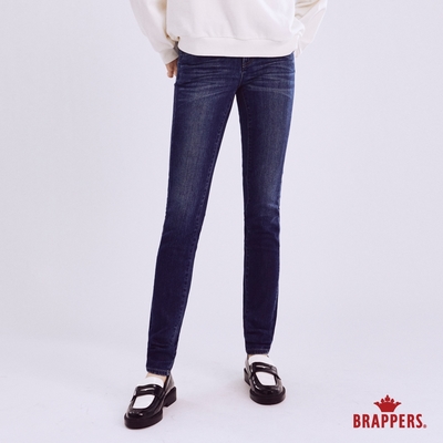 BRAPPERS 女款 新美腳ROYAL系列-中腰彈性窄管褲-深藍