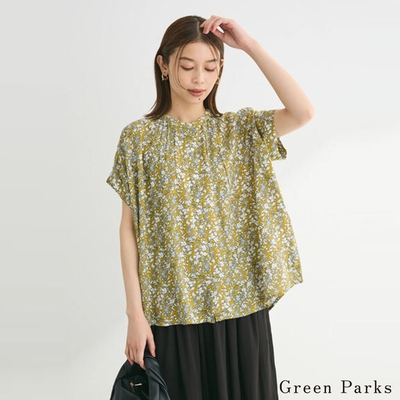 Green Parks 碎花/點點光滑人造絲襯衫