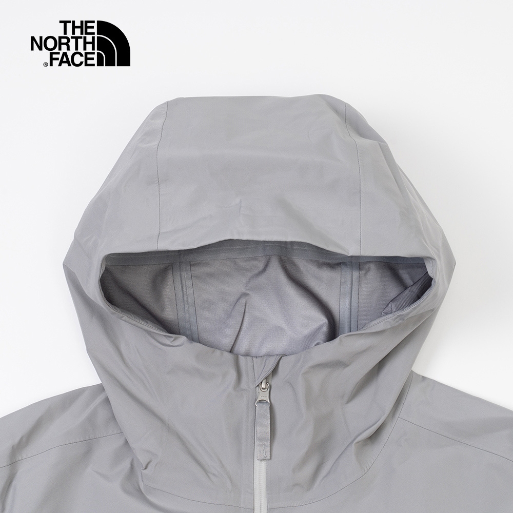 The North Face 官方旗艦】北面男款灰色防水透氣連帽衝鋒衣｜7QR5A91 