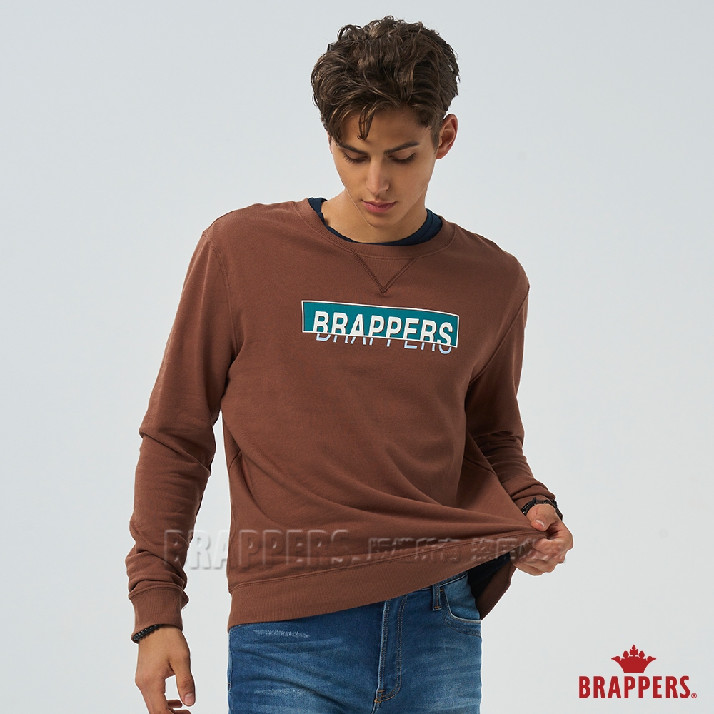 BRAPPERS 男款 經典方框logo印花T恤-焦糖色