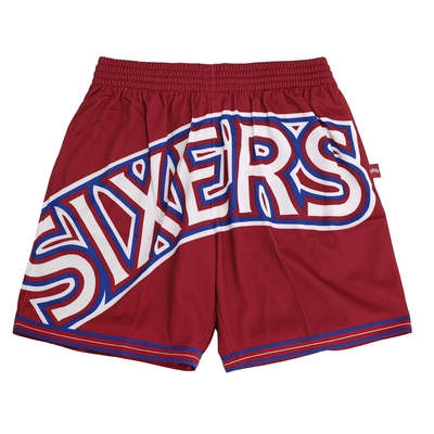 Mitchell Ness 短褲 NBA Big Face Shorts 男款 深紅 費城76人 褲子 MN21ASH01P7