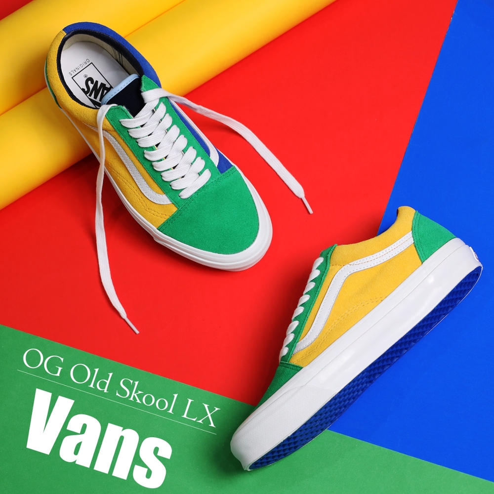 Vans 休閒鞋 OG Old Skool LX Vault 男鞋 女鞋 黃 綠 藍 撞色 低筒 拼接 VN0A4P3X02I