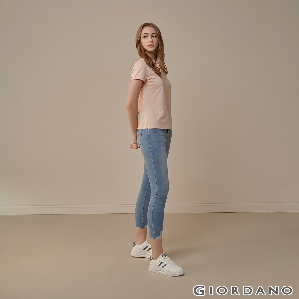 GIORDANO 女裝高彈高腰緊身牛仔褲 - 33 淺藍