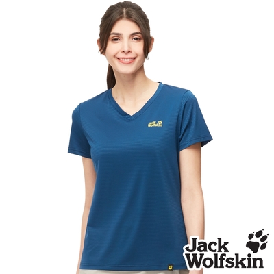 【Jack wolfskin 飛狼】女 銀離子抗菌短袖排汗衣 T恤『丈青』