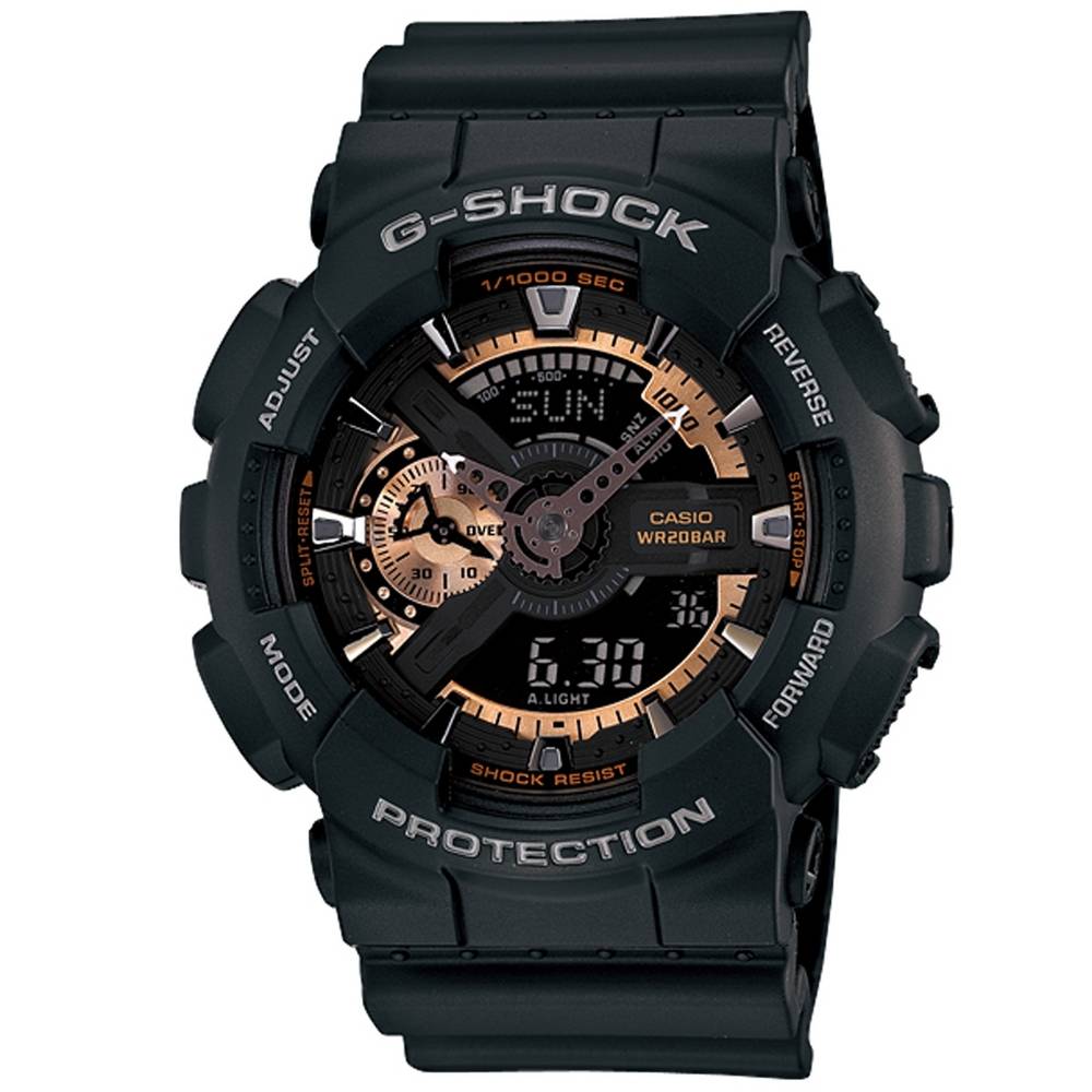 G-SHOCK 染金炫彩新重機裝置Man概念錶(GA-110RG-1)-黑/55mm