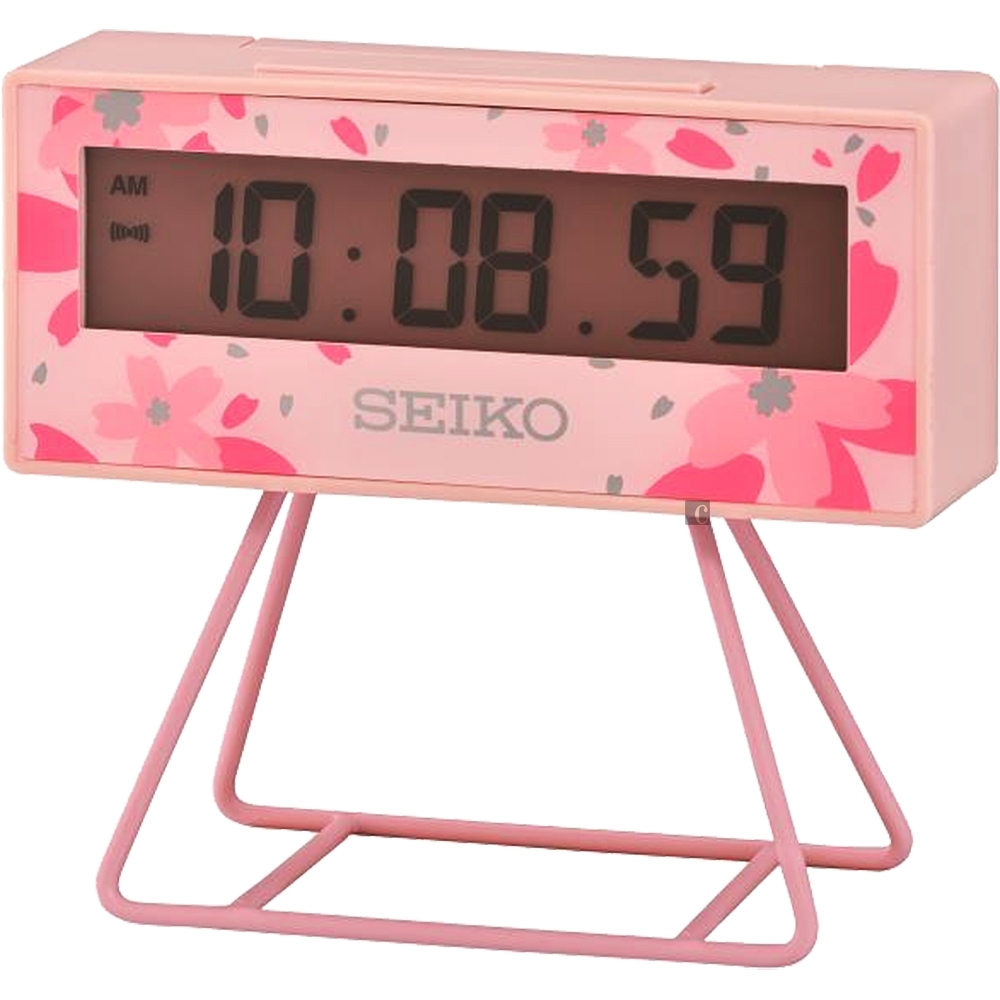 SEIKO 精工 櫻花粉紅祭電子小桌鐘(QHL082P)-10.4cm