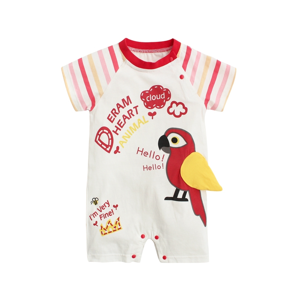 Baby童衣 可愛男女童動物造型短袖連身衣 90071