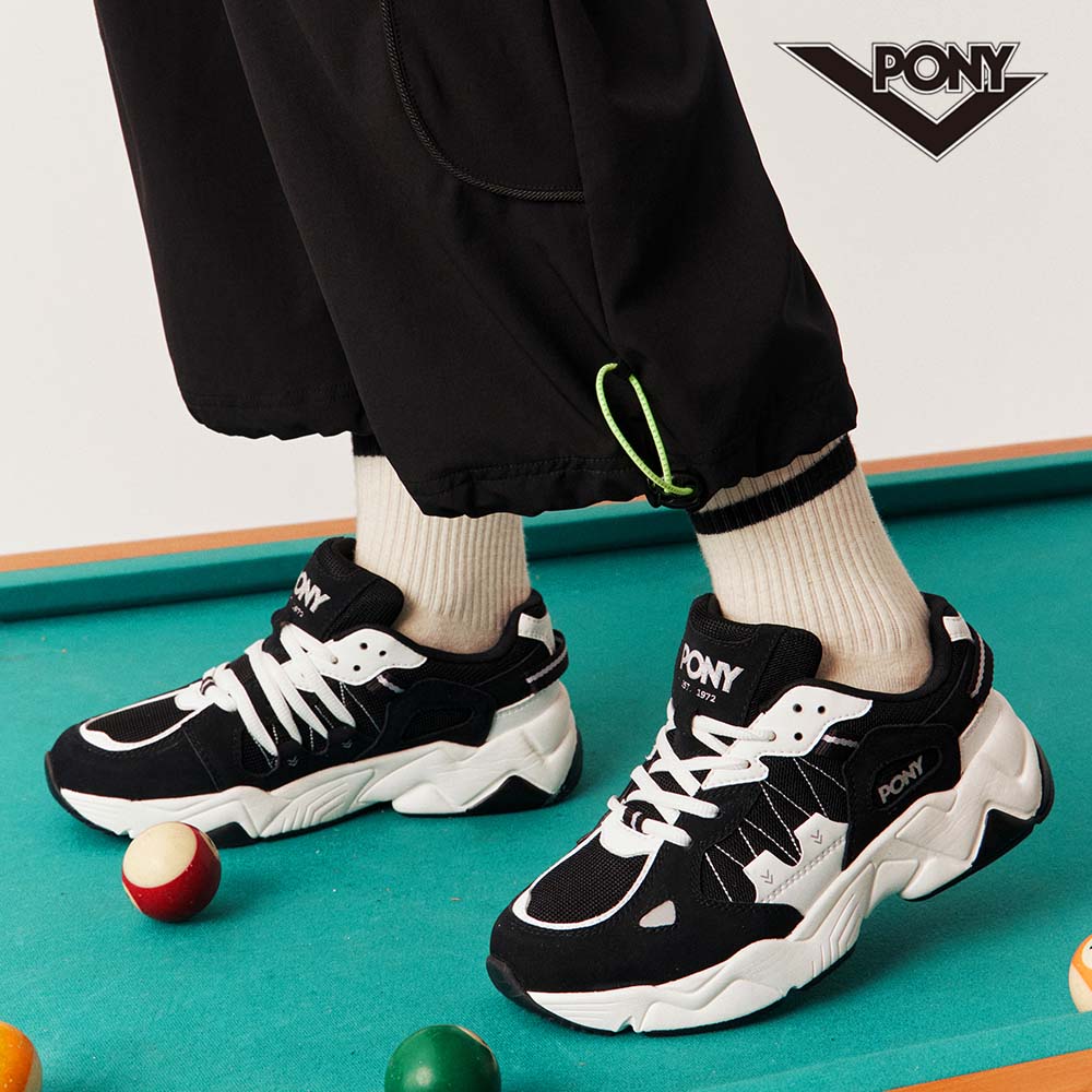 【PONY】MODERN 3 電光鞋 黑白雙色復古慢跑鞋 男鞋-黑/白