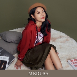 現貨【MEDUSA 曼度莎】雙口袋不縮口美式帽T（M-XL）｜女長袖上衣 休閒上衣 連帽上衣