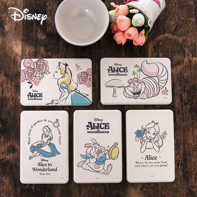 【收納皇后】Disney 迪士尼 愛麗絲 珪藻土皂墊 肥皂盒 杯墊 柴郡貓/白兔