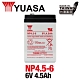 [YUASA]  NP4.5-6鉛酸電池~6V 4.5Ah 兒童玩具車電池/等同NP4-6加大容量*CSP進煌* product thumbnail 1