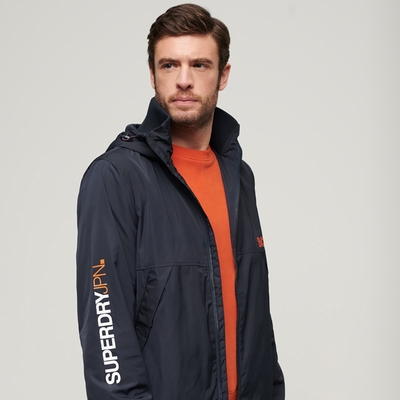 SUPERDRY 男裝 防風防潑水外套 Hooded Windbreaker 海軍藍