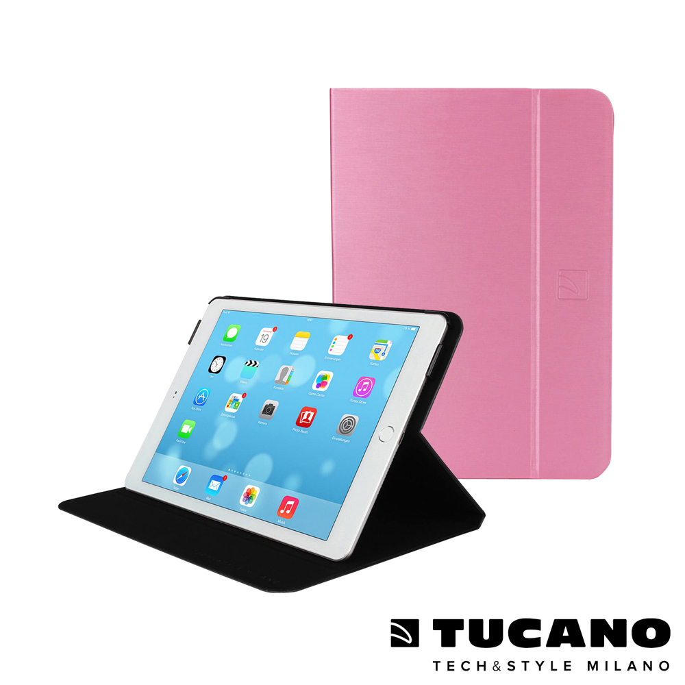 TUCANO iPad Air2 Folio 髮絲紋可站立式保護套-粉紅